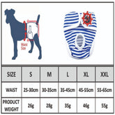 KUTKUT Reusable Pet Cotton Physiological Pant| Stripe Pattern Washable Pet Diaper| Adjustable Menstruation Pant for Female Dog Diapers (Blue)-Diapers-kutkutstyle